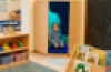 Wooden Padded Den with Mood lighting