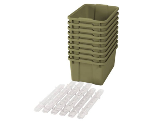Big plastic containers with runners - eco light green - 09