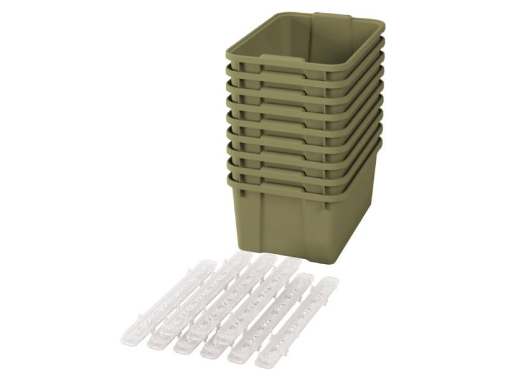 Big plastic containers with runners - eco light green - 09