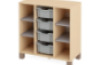Cabinet with shelves and 4 containers. Grey. Fresh Collection