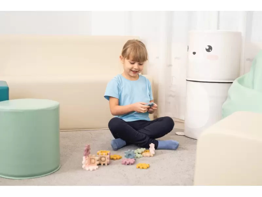 Waffle blocks with bubble pressing