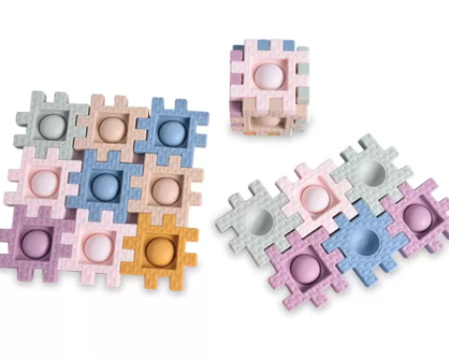 Waffle blocks with bubble pressing