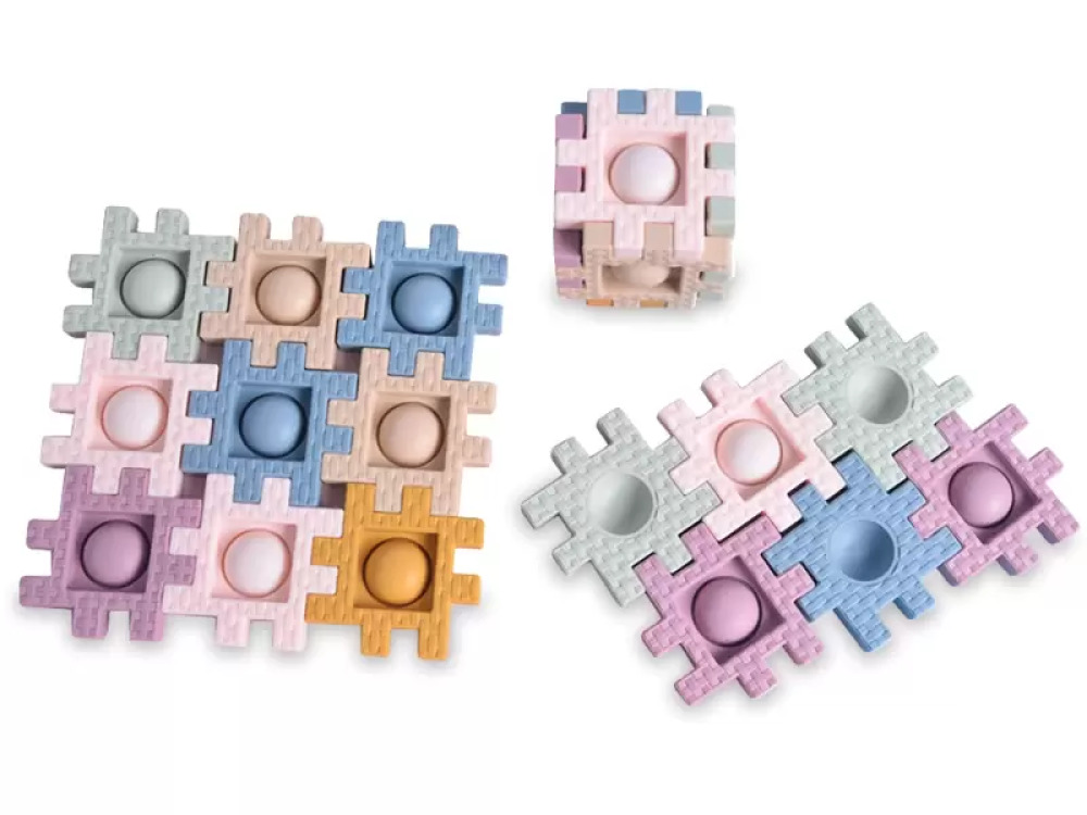 Waffle blocks with bubble pressing