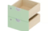 Two narrow low drawers with a lock. Sage. Cubo collection
