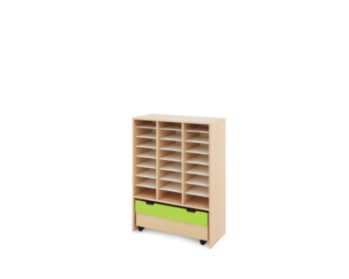 Storage Unit X with compartments + container - Green
