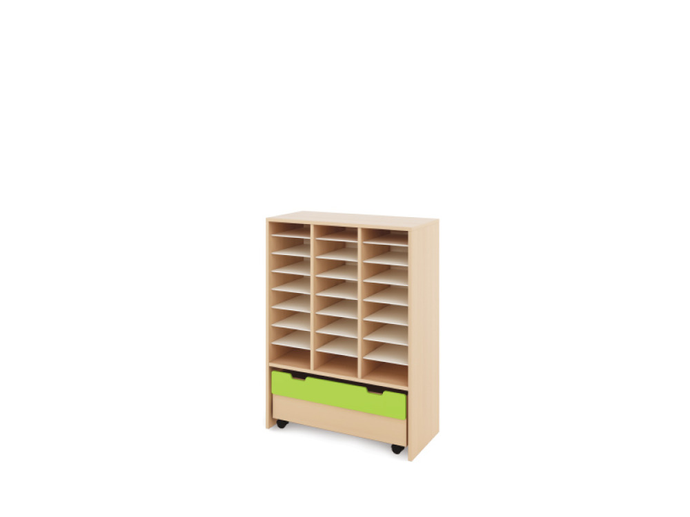 Storage Unit X with compartments + container - Green