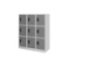 9-person metal cloakroom - grey