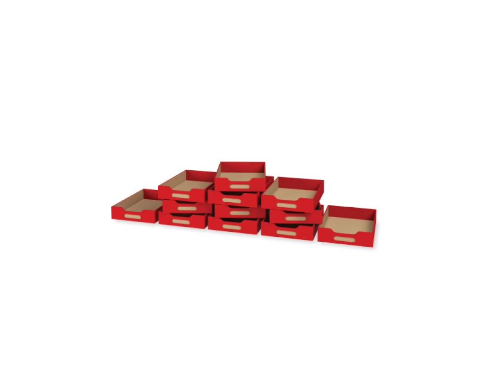 12 - small cardboard trays - Red