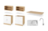 DUO PREMIUM set left 1.60 m with countertop in oiled oak colour. Master Kitchen Collection
