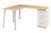 Prima. Desk with shelves, beech, white