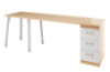 Prima. Desk with shelves, beech, white
