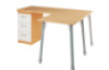 Prima. Desk with shelves, beech, white