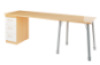 Prima. Desk with shelves, beech, white