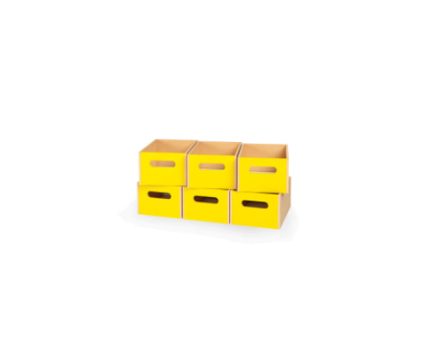 6 - big wooden trays - Yellow