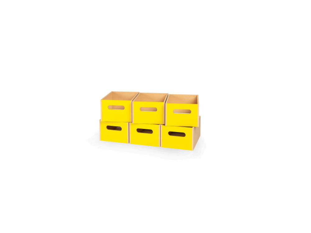 6 - big wooden trays - Yellow