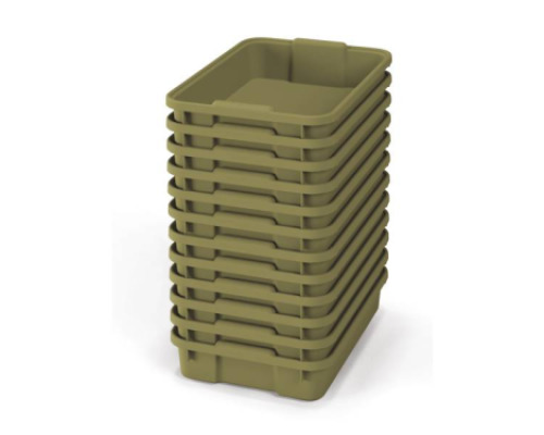 Small plastic containers - eco light green - 12