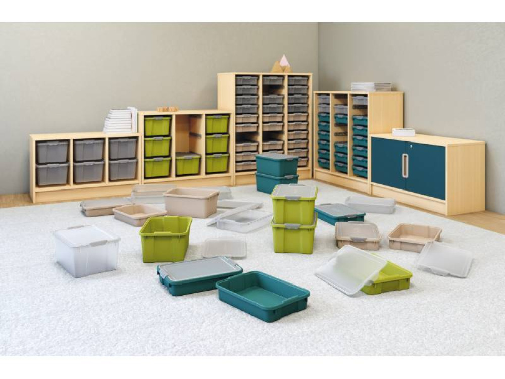 Small plastic containers - eco light green - 12