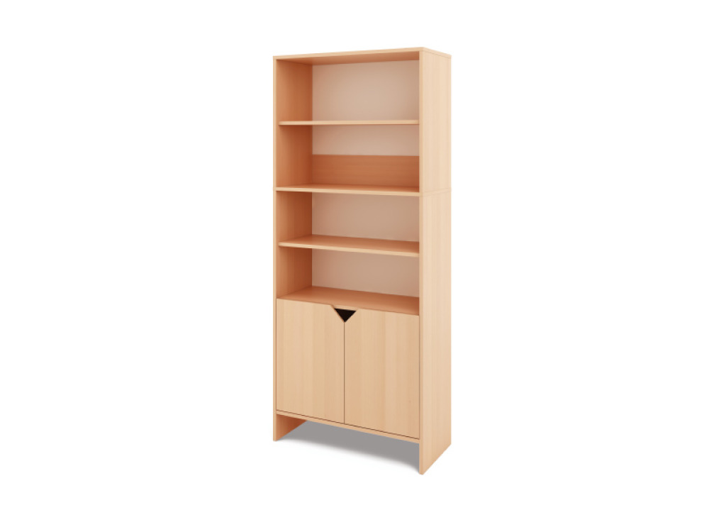 Tall Storage Unit + half bottom doors - Beech