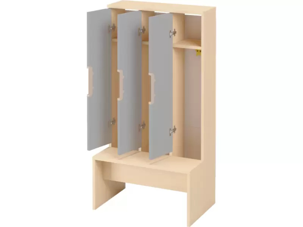 Doors with handle for cloakroom Vita 3 - Grey