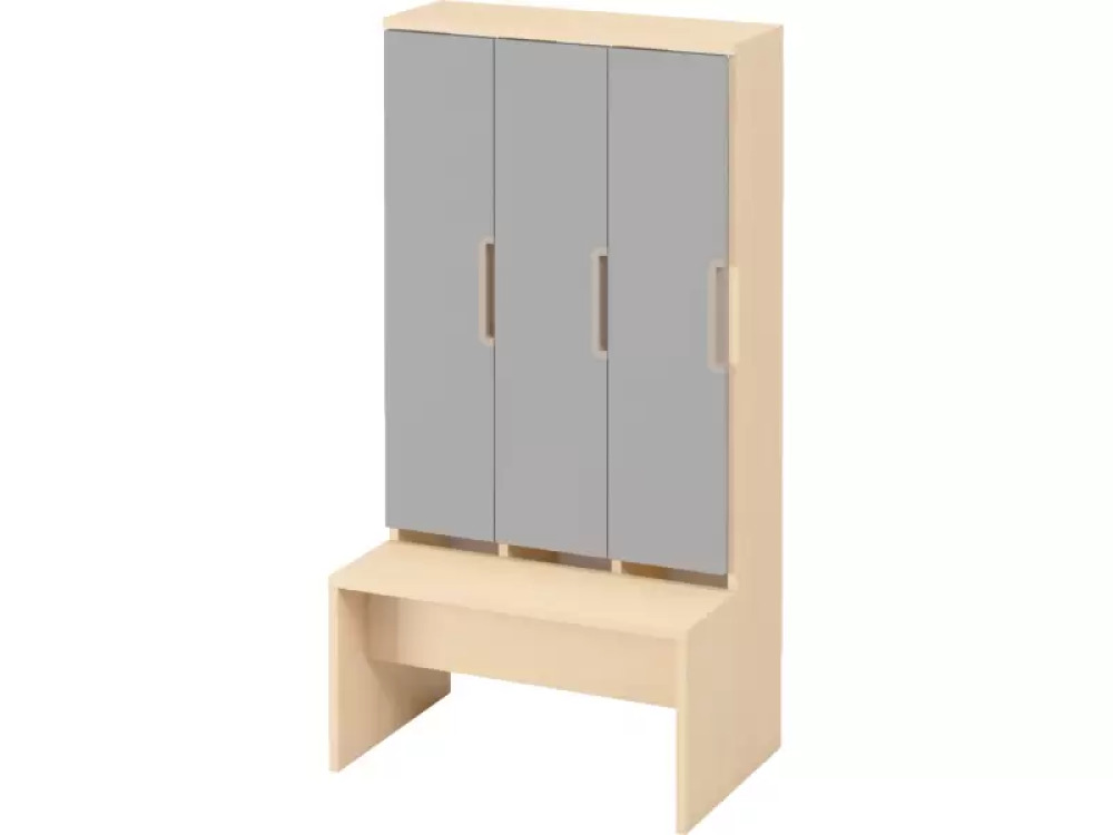 Doors with handle for cloakroom Vita 3 - Grey
