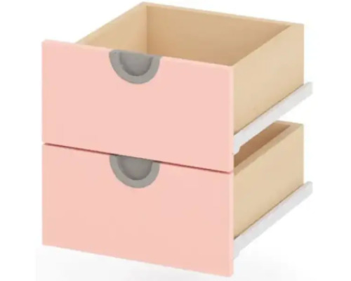 Cubo drawer set. Narrow low. Pale pink