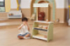 Market stall. Wooden activity corner