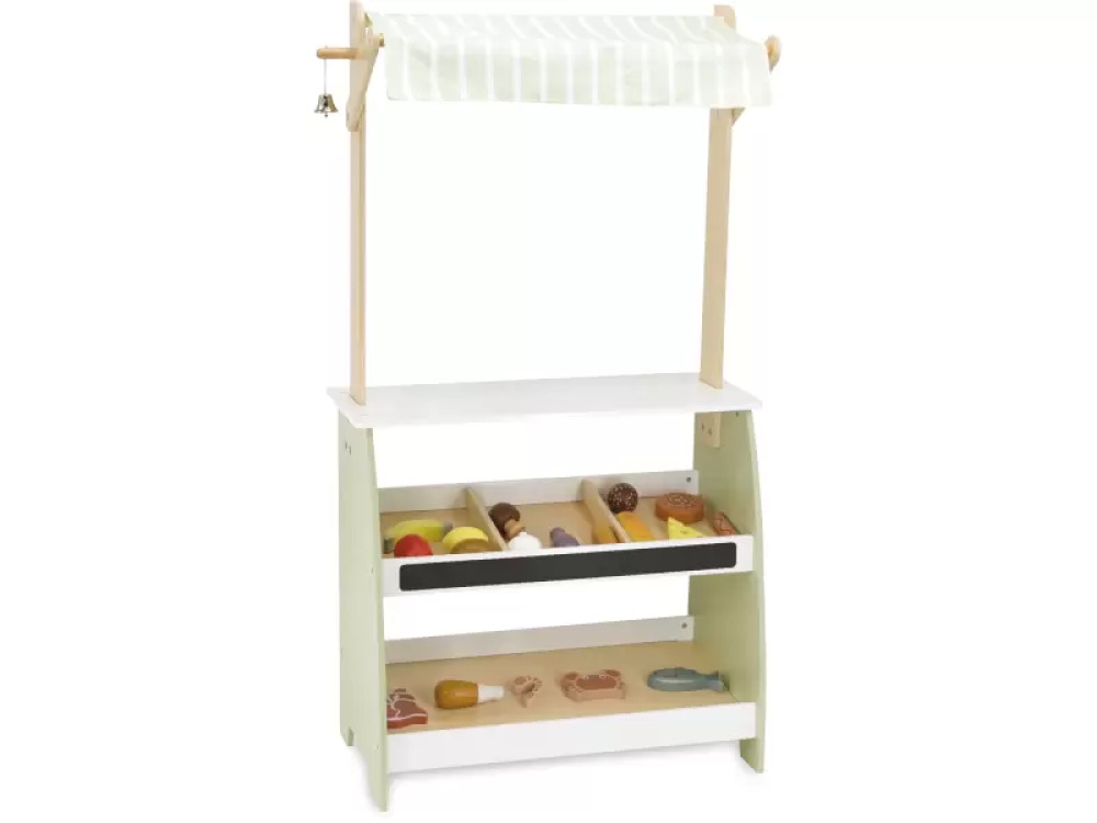 Market stall. Wooden activity corner