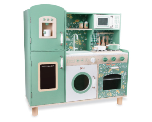 Turquoise wooden kitchen