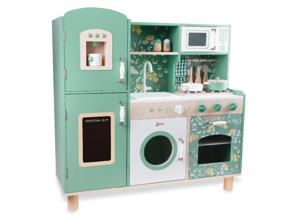Turquoise wooden kitchen