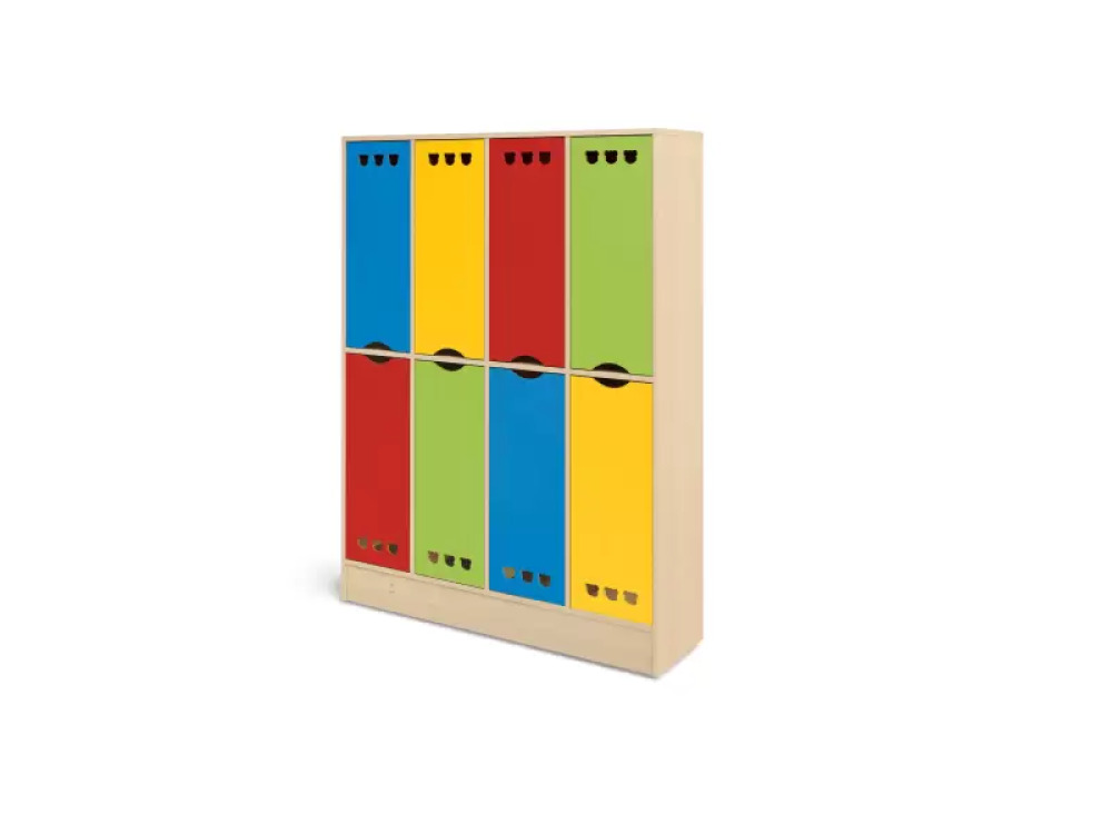 Rainbow cloakroom unit with hooks