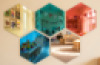 Coloured Hexagon Mirrors – 5 pcs