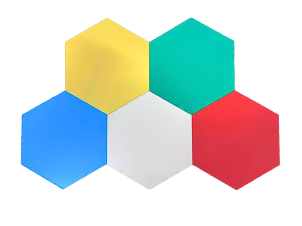 Coloured Hexagon Mirrors – 5 pcs