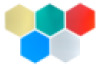 Coloured Hexagon Mirrors – 5 pcs