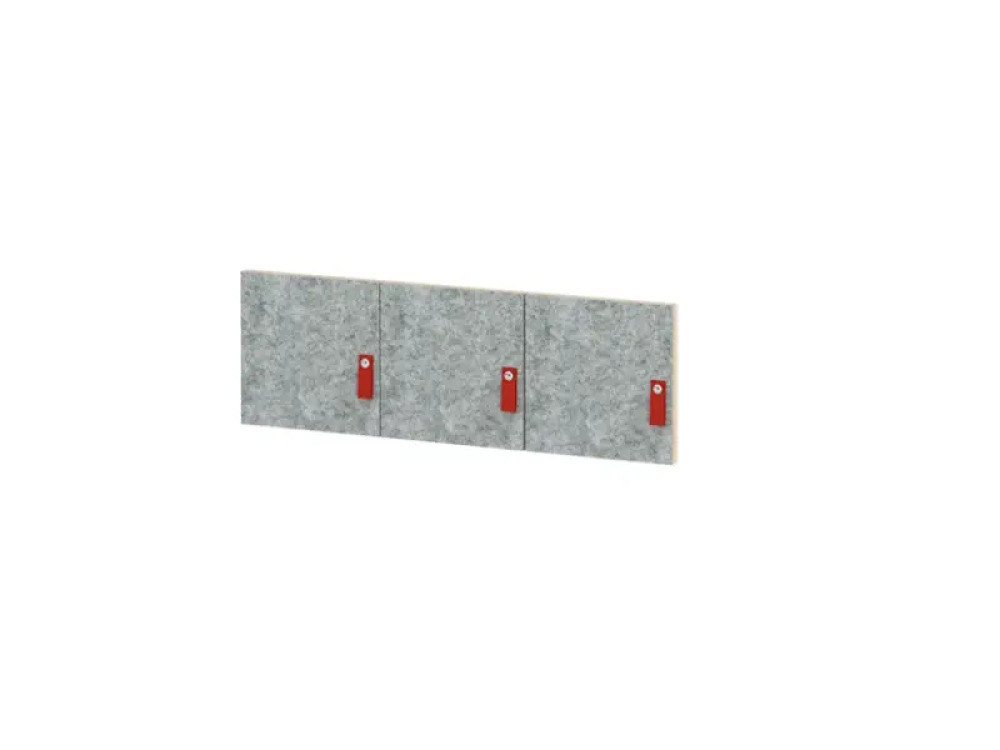 Cloakroom doors, set of 3, grey with felt front. Cubo Acoustic Collection