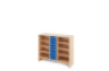 Storage Unit L with shelves + shallow cardboard trays - Blue