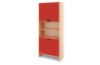 Tall Storage Unit + half bottom & upper doors - Red