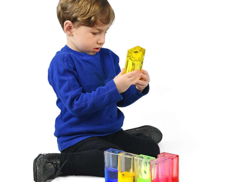 Fidget Ooze Tube (3x Rectangle) Purple, Yellow, Pink