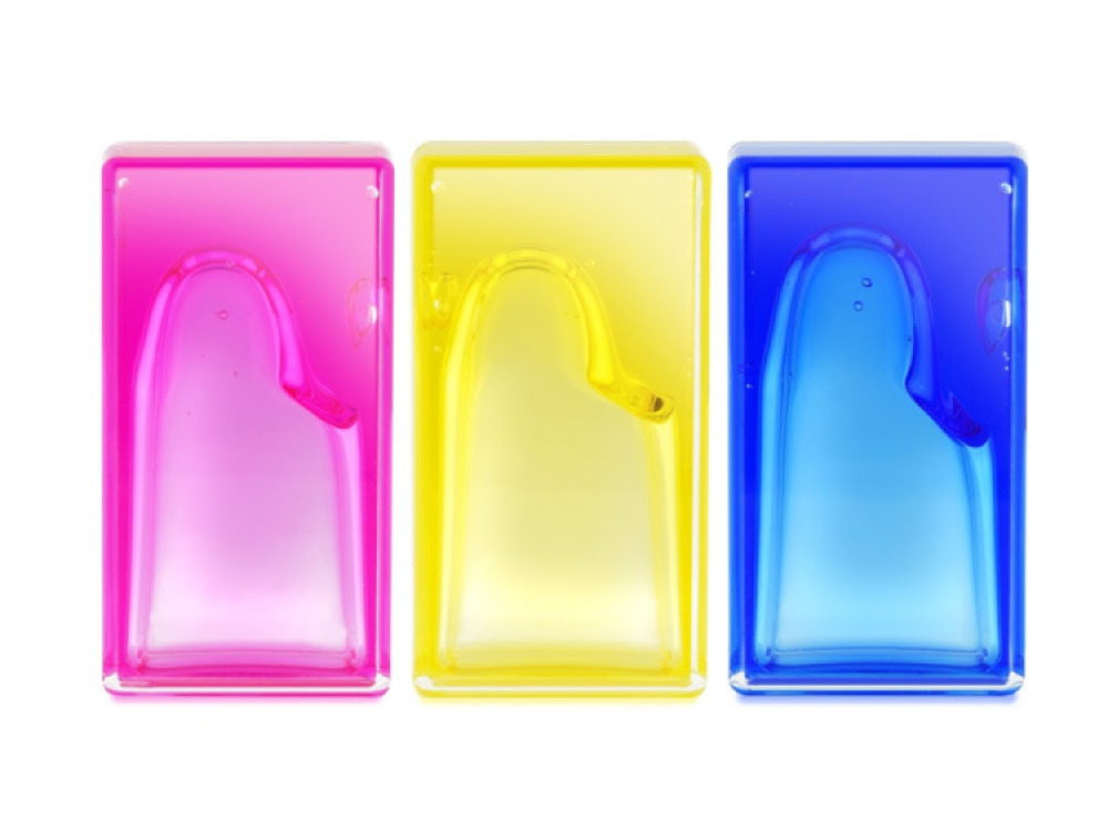 Fidget Ooze Tube (3x Rectangle) Purple, Yellow, Pink