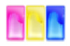 Fidget Ooze Tube (3x Rectangle) Purple, Yellow, Pink