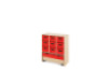 Storage Unit L with deep wooden trays + container - Red