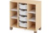 Cabinet with shelves and 4 containers. White. Fresh Collection