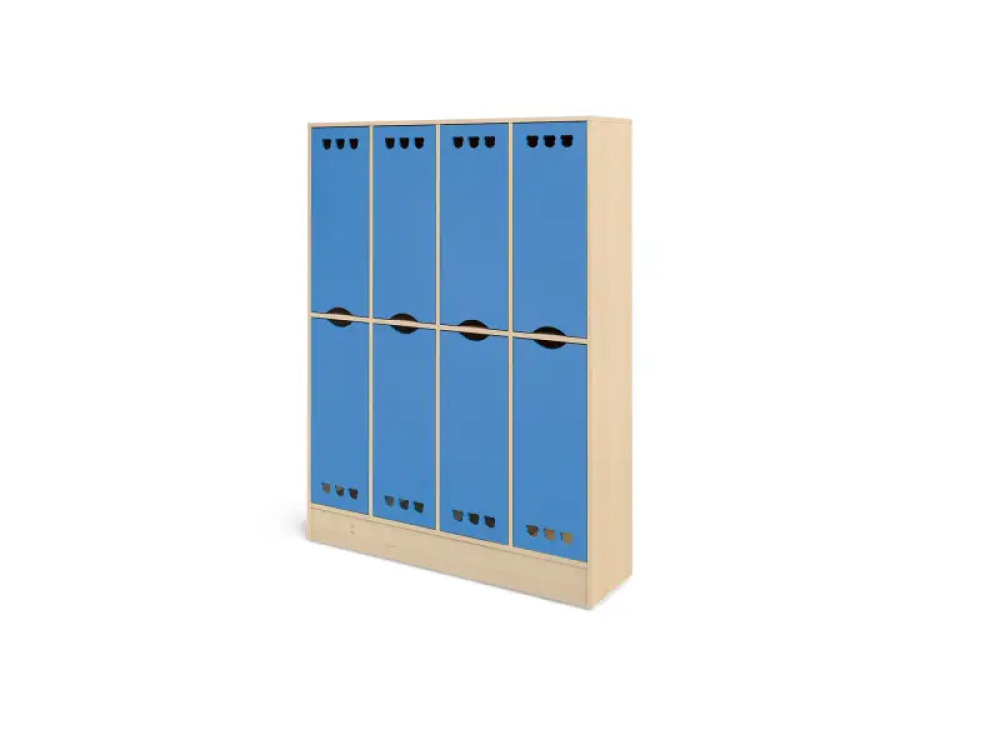 Rainbow cloakroom unit with shelves