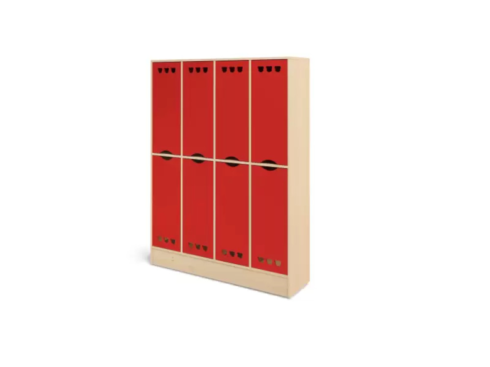 Rainbow cloakroom unit with shelves