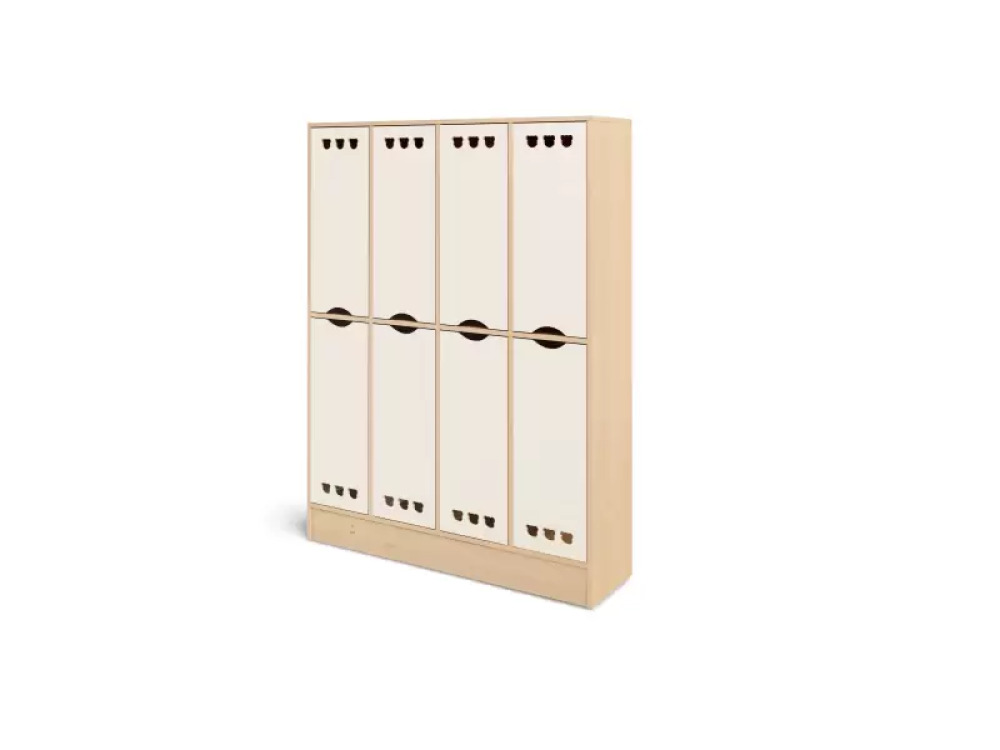 Rainbow cloakroom unit with shelves