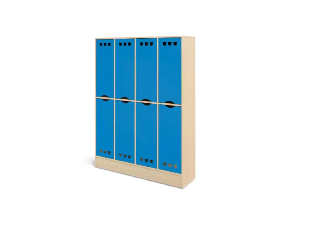 Rainbow cloakroom unit with shelves