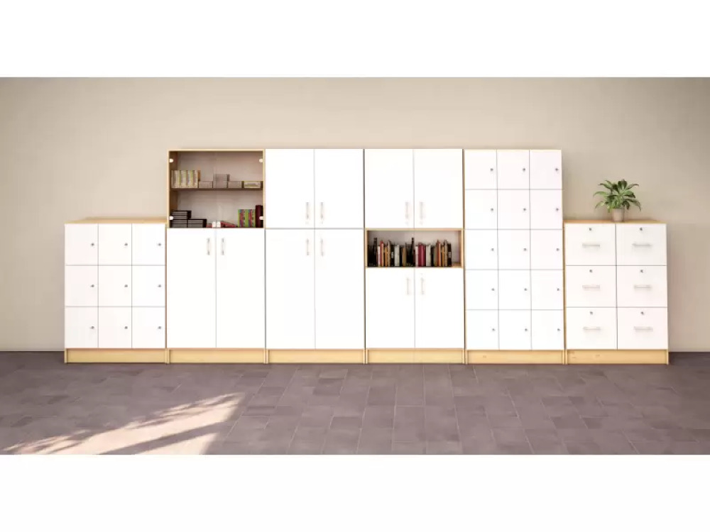 Prima features Unit with two pairs of wooden doors birch