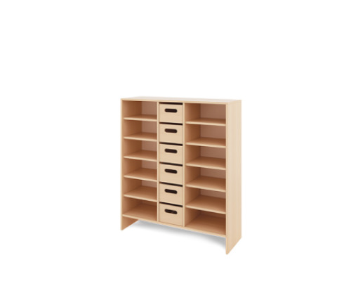Storage Unit XL with shelves + deep cardboard trays - Eko