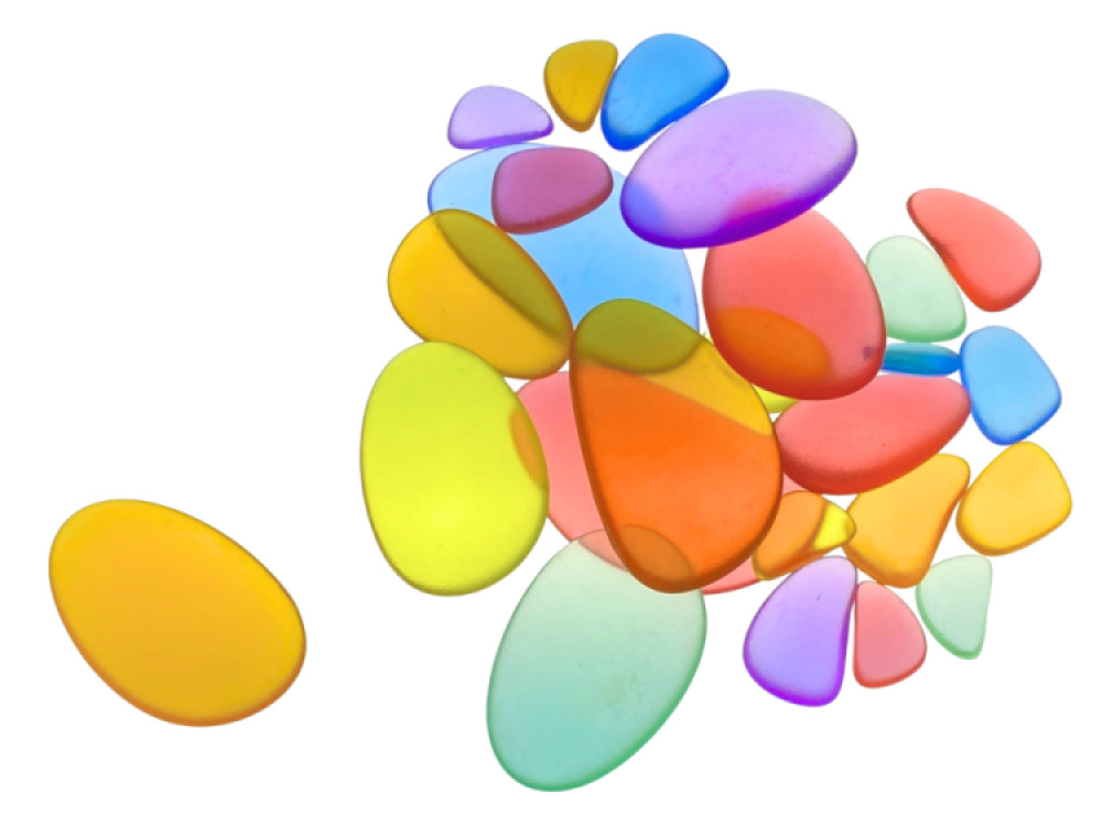 Coloured Acrylic Pebbles (30 pcs)