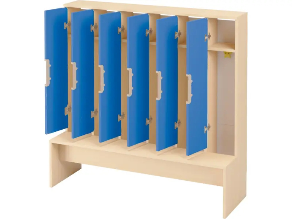 Doors with handle for cloakroom Vita 6 - Azure Blue