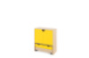 Storage Unit L with shelves + doors & container - Yellow